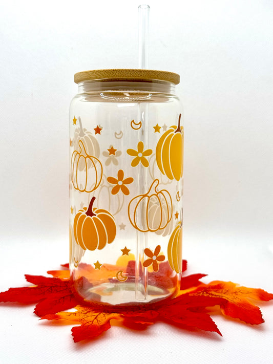 “Pumpkin Days” Glass Can