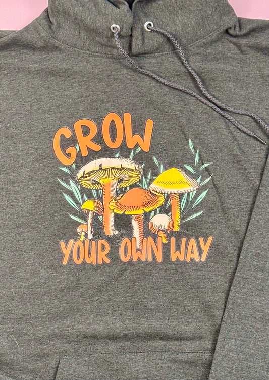 “Grow Your Own Way” Size X-Large Heather Charcoal Hoodie