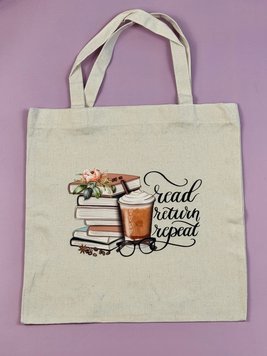 “Read, Return, Repeat” Library Book Bag