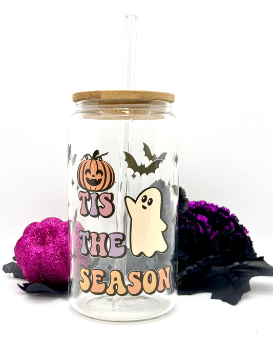 “Tis the Spooky Season” Glass Can