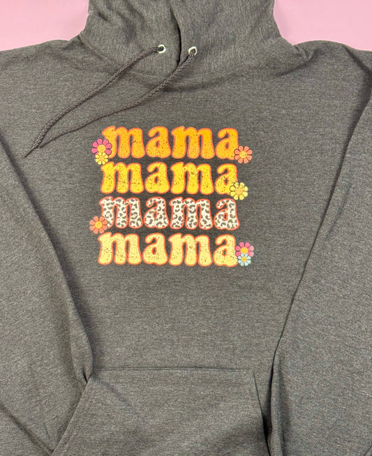 “Mama” Size Large Heather Charcoal Hoodie