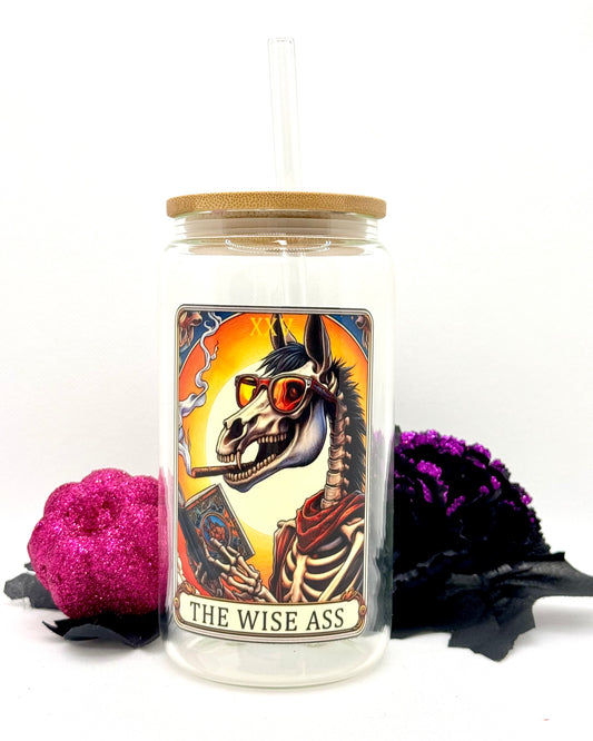 “The Wise One” Skellie Glass Can