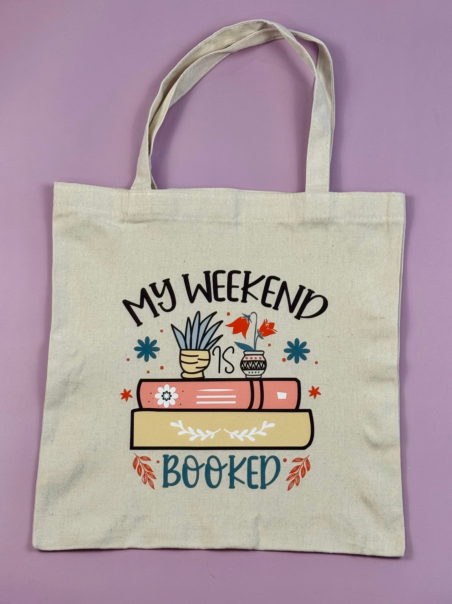 “My Weekend is Booked” Library Bag