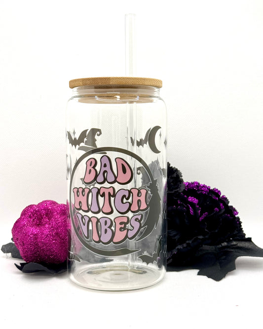 “Bad Witch Vibes” Glass Can